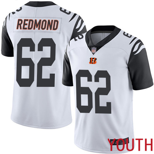 Cincinnati Bengals Limited White Youth Alex Redmond Jersey NFL Footballl #62 Rush Vapor Untouchable->youth nfl jersey->Youth Jersey